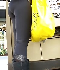Hot tease with skin tight jeans butt