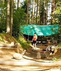 Dark-haired hiker ho filmed pissing in the forest