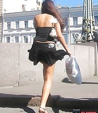 Fantastic naked upskirts on shots